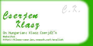 cserjen klasz business card